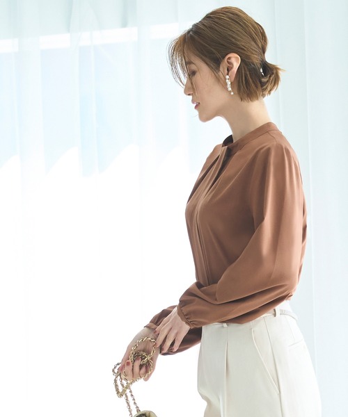 ブラウス シャツ 「洗える」タックデザインブラウス レディース 洗える】タックデザインブラウス（シャツ・ブラウス） | INDIVI