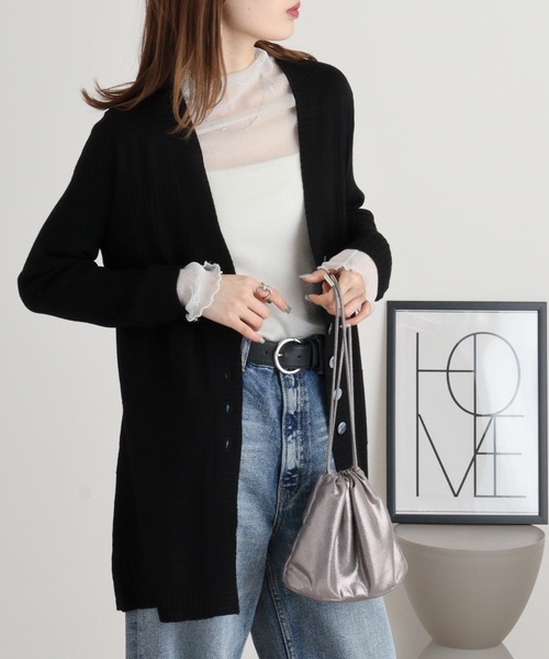 カーディガン BRODIAEA ロングVカーディガン レディース