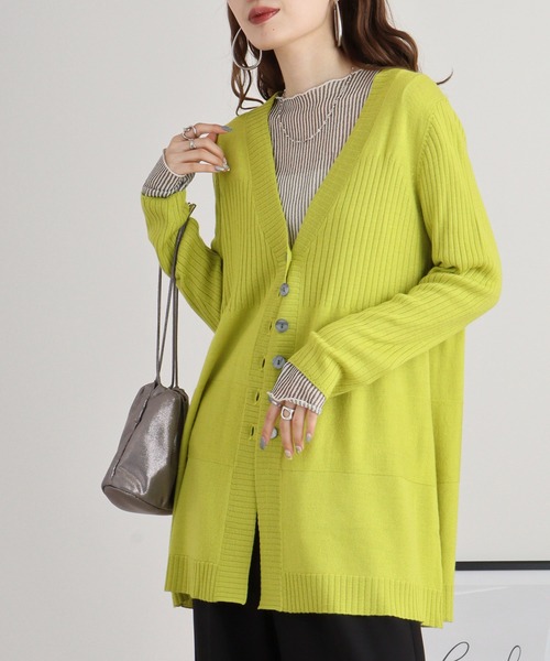 カーディガン BRODIAEA ロングVカーディガン レディース