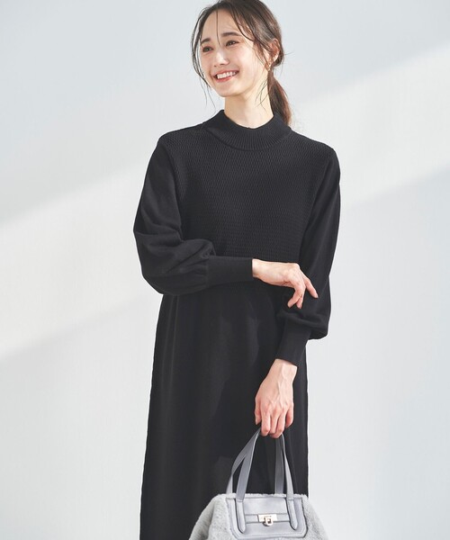 ANY SIS（エニィスィス） ワンピース 「洗える」バスケット編み切替え