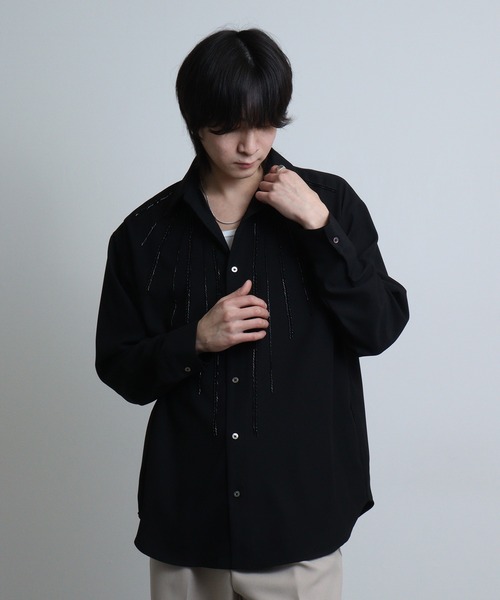 REGIEVO シャツ Beaded embroidery long sleeve shirt / ビーズ