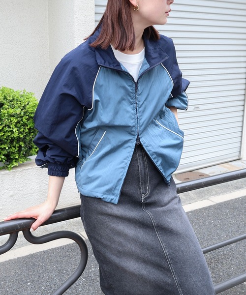 ジャケット アウター バイカラー 長袖 2colors S/2XL org.jpg