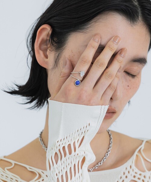 指輪 リング 「±BALANCE/プラスマイナスバランス」Harkimer quarts double ring レディースの画像