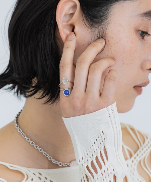 指輪 リング 「±BALANCE/プラスマイナスバランス」Harkimer quarts double ring レディースの画像