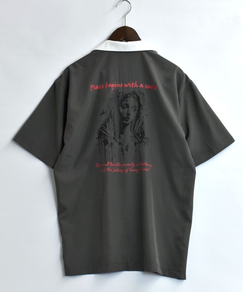 Starting Over シャツ back print open collar shirt/バック