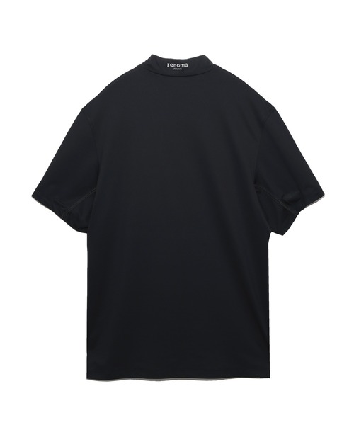 renoma PARIS 黒 モックネックシャツ renoma PARIS tシャツ LOGO MOCK NECK PULLOVER L/S メンズ