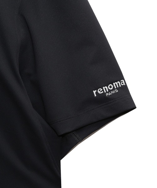 renoma PARIS 黒 モックネックシャツ renoma PARIS tシャツ NOIR MOCK NECK PULLOVER S/S メンズ