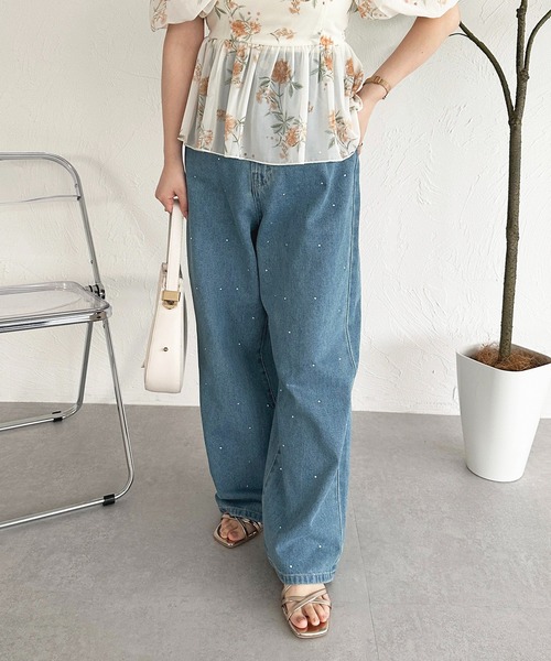 【完売必至】SELF PORTRAIT ラインストーン デニムジーンズ apres jour ジーンズ デニム デニムパンツ ハイウエストライン