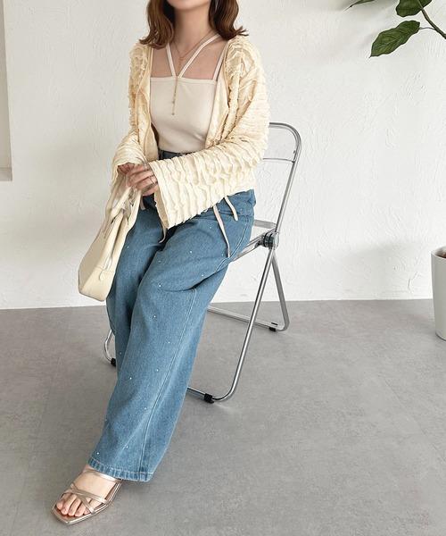 apres jour ジーンズ デニム デニムパンツ ハイウエストライン