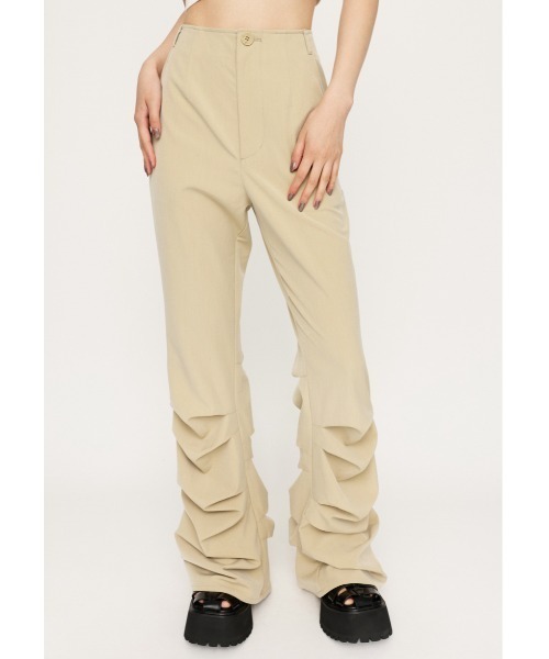 SLY セミフレアパンツ SLY スラックス パンツ TUCK FLARE PT タック フレア