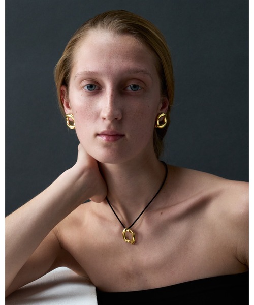 SJX W CLICK HOOP PIERCED (L) K10 ダイヤ0.05 SJX W CLICK HOOP