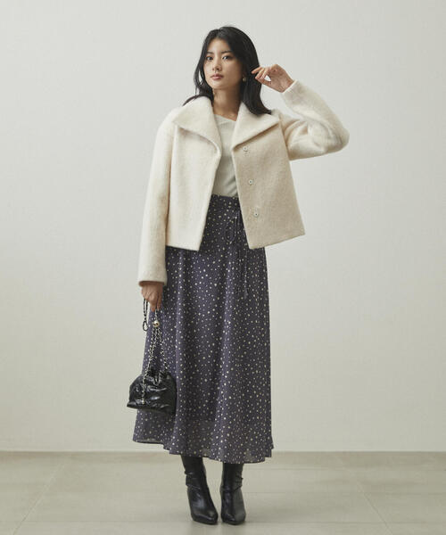 【美品】プロポーション ショートシャギーコート PROPORTION BODY DRESSING ジャケット テーラードジャケット