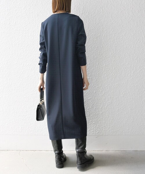 SHIPS any ワンピース any:「手洗い可能」ウールライク ダブル