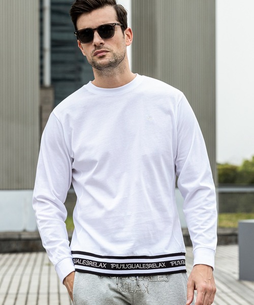 ウノピュウノウグァーレトレリラックス　ロンT　ゴルフ　白　美品　LL　トップス 1PIU1UGUALE3 RELAX tシャツ RELAX(ウノピゥウノウグァーレトレ