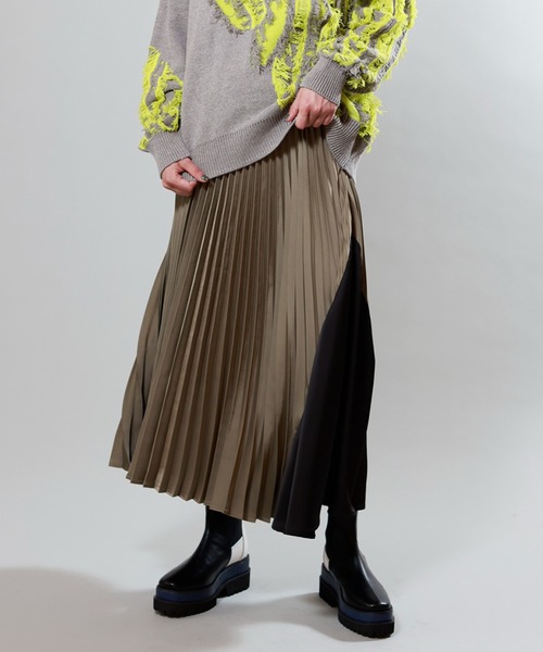 OSMOSIS スカート 切替プリーツスカート : ZOZOTOWN Yahoo!店