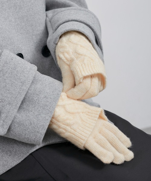 ROPE' PICNIC（ロペ ピクニック） 手袋 3WAY/ケーブル編み×リブ編み