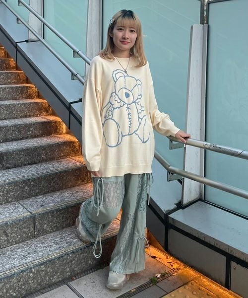 LACY PATCH WORK DROST パンツ LACY PATCH WORK DROST PANTS | Candy Stripper（キャンディ