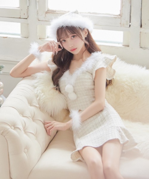 sugar nine コスプレ セットアップツイードマーメイドフレアミニサンタ