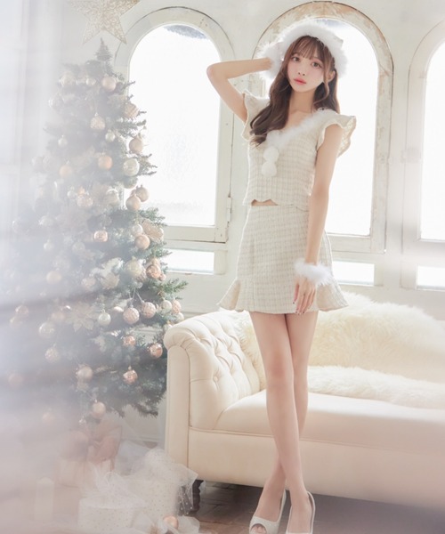 sugar nine コスプレ セットアップツイードマーメイドフレアミニサンタ