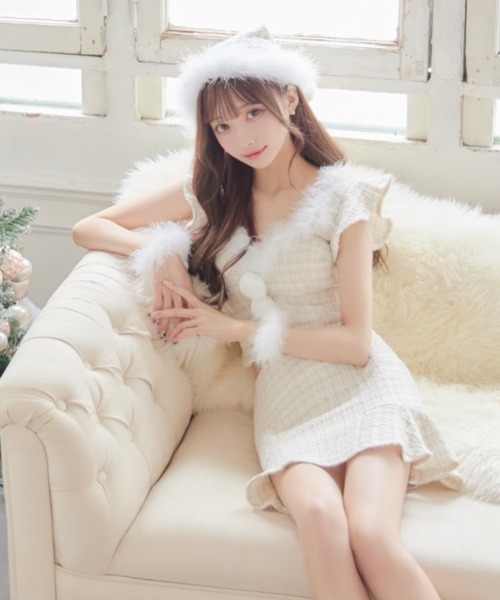 sugar nine コスプレ セットアップツイードマーメイドフレアミニサンタ