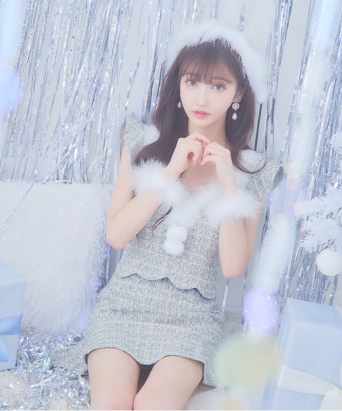 sugar nine コスプレ セットアップツイードマーメイドフレアミニサンタ