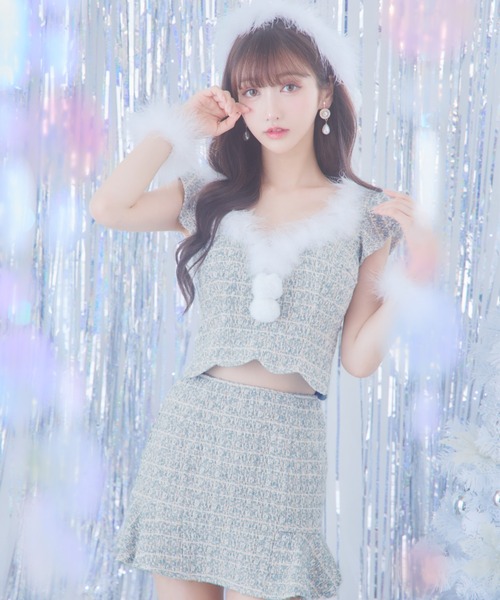 sugar nine コスプレ セットアップツイードマーメイドフレアミニサンタ