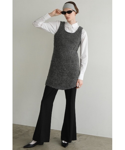 美品　CLANE　BACK PLEATS FLARE PANTS クラネ セール】PANTS LAYRED SIDE SHIRRING SKIRT（スカート）｜CLANE