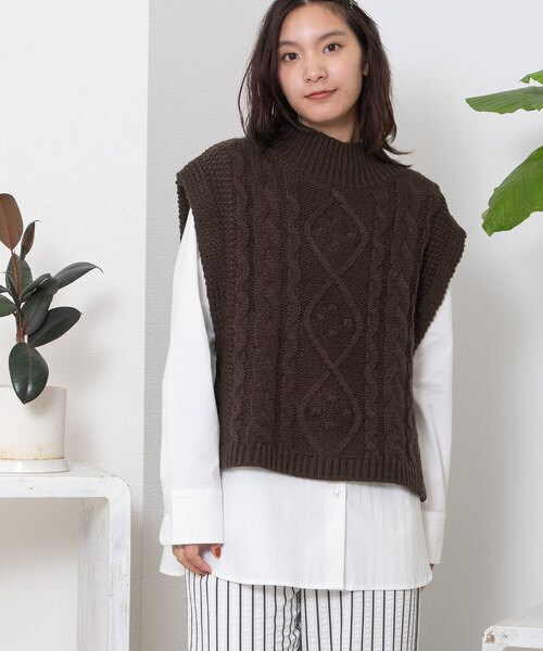 POU DOU DOU（プードゥドゥ） ベスト ジレ アランニットベスト