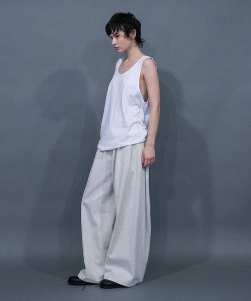 my beautiful landlet ホワイトパンツ Sサイズ MY BEAUTIFUL LANDLET QUILTED JACQUARD EASY WIDE PANTS - OFF