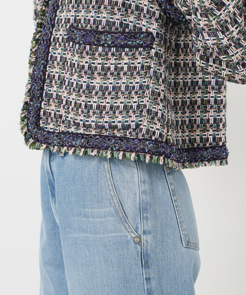 IENA LA BOUCLE ジャケット ノーカラージャケット LINTON