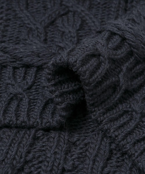 Yonetomi NEW BASIC セーター ニット 米富繊維 CRAZY ARAN PULLOVER-3