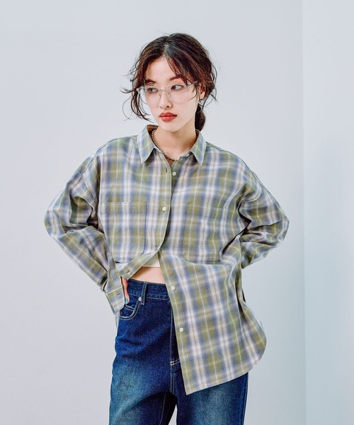 LEPSIM（レプシィム） ブラウス シャツ オンブレチェックシャツ 242886