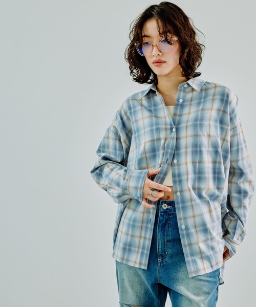 LEPSIM（レプシィム） ブラウス シャツ オンブレチェックシャツ 242886