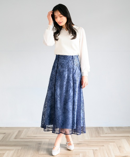 極美品✨MISCH MASCH スパンコールコード刺繍レーススカート 25SS MISCH MASCH スカート 2025春夏新作 スパンコールコード刺繍