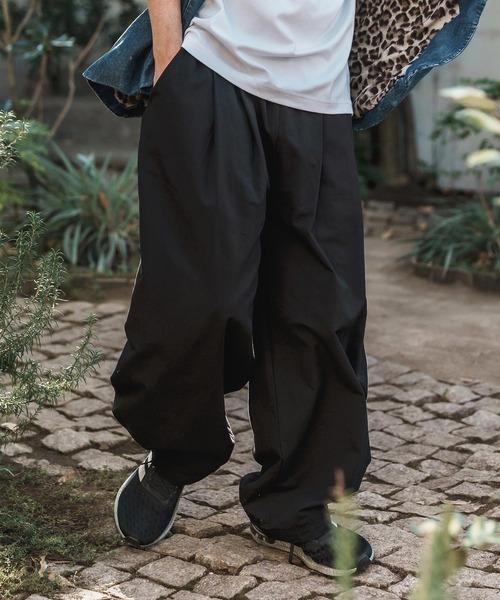 CAMBIO（カンビオ） パンツ mp13200-Hem Button Wide Tuck Balloon