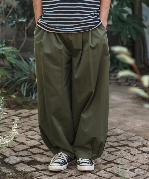 CAMBIO（カンビオ） パンツ mp13200-Hem Button Wide Tuck Balloon