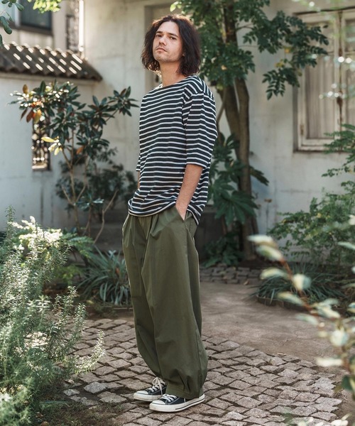 CAMBIO（カンビオ） パンツ mp13200-Hem Button Wide Tuck Balloon