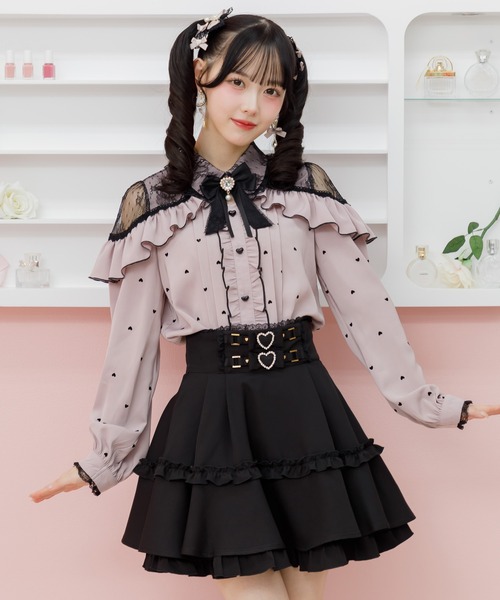 ROJITA ベルトリボンデザインスカート ブラック 黒 ROJITA スカート ベルトリボンデザインスカート : ZOZOTOWN