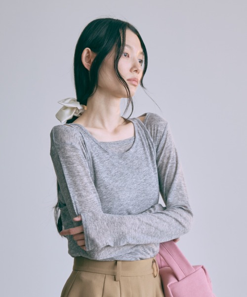 tシャツ Sheer Ribbed Layering Tank Set レディース