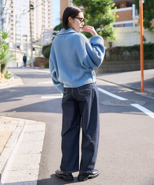 VIVAYOU（ビバユー） ニットカーディガン フリ- ブルー レディース