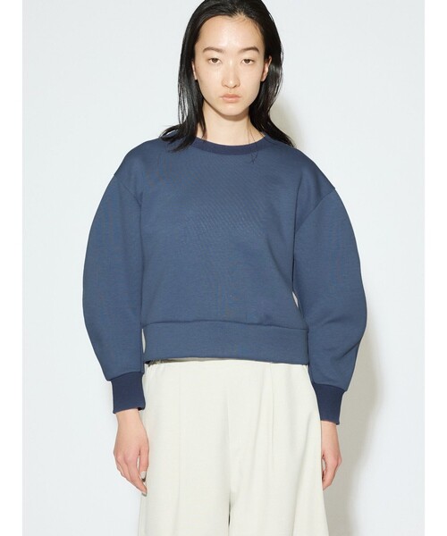 tシャツ MIDIUMISOLID for Ladies カーブスリーブダブルニットプルオーバー レディース