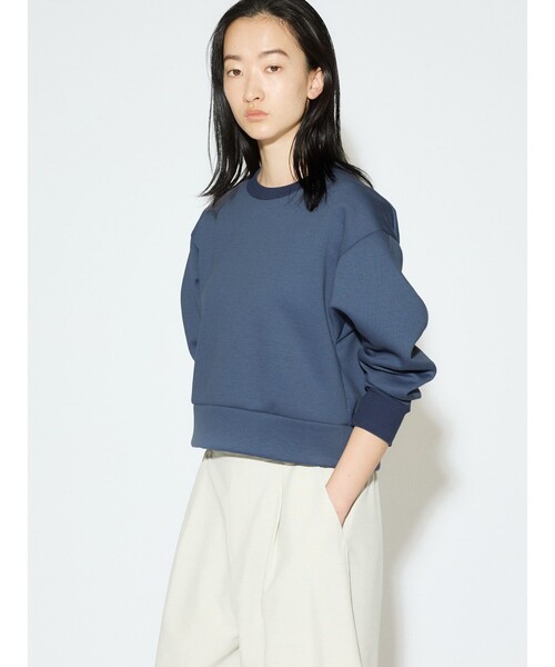tシャツ MIDIUMISOLID for Ladies カーブスリーブダブルニットプルオーバー レディース MIDIUMISOLID tシャツ for Ladies カーブスリーブダブルニット