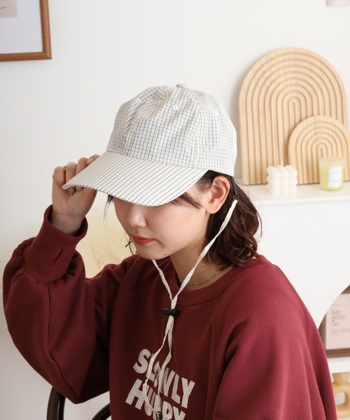 TESTIFY キャップ 帽子 チェックロングビルキャップ メンズ