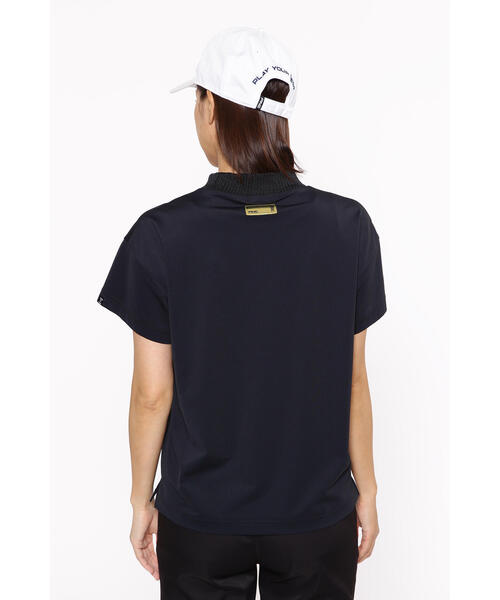 tシャツ ベア天竺ハイネックカットソー レディース PING tシャツ 「PING APPAREL」ベア天竺/メッシュ半袖ハイネック