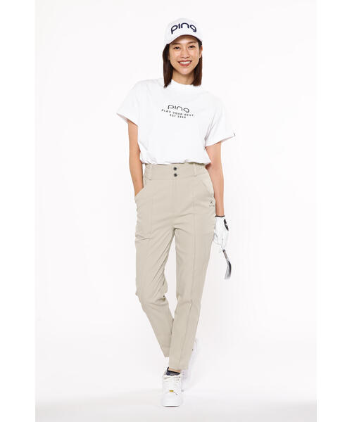 PING tシャツ 「PING APPAREL」ベア天竺/メッシュ半袖ハイネック