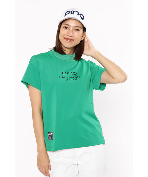 tシャツ WOMENS コットンベア天竺 半袖モックネック レディース tシャツ WOMENS シルケットコットンベア天竺 半袖モックネック