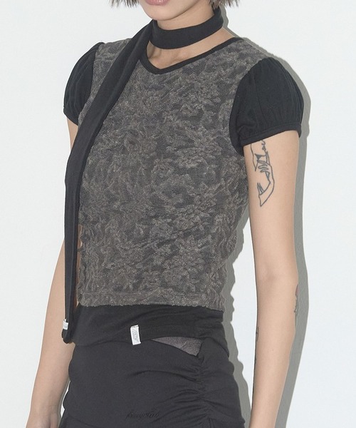 tシャツ FANCY CLUB／レーススカーフSET T レディース
