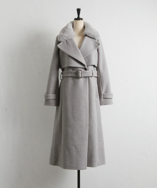 「tocco closet」 ステンカラーコート M モカ レディース_画像3