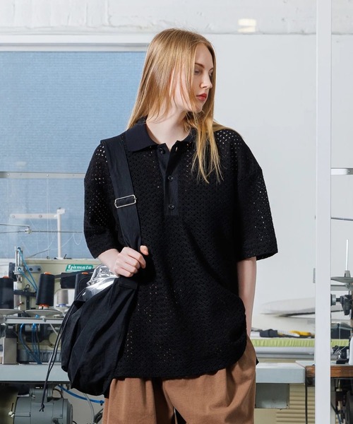 VOAAOV（ヴォアーブ） ポロシャツ 半袖 RASCHEL MESH Polo Shirt 