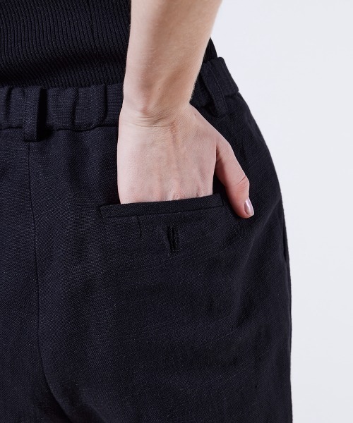 Sov. パンツ リネンマットスラブテーパードパンツ レディース 